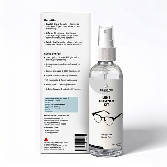 Glarefix Lens Cleaning Kit with Microfibre cloth 100 ml