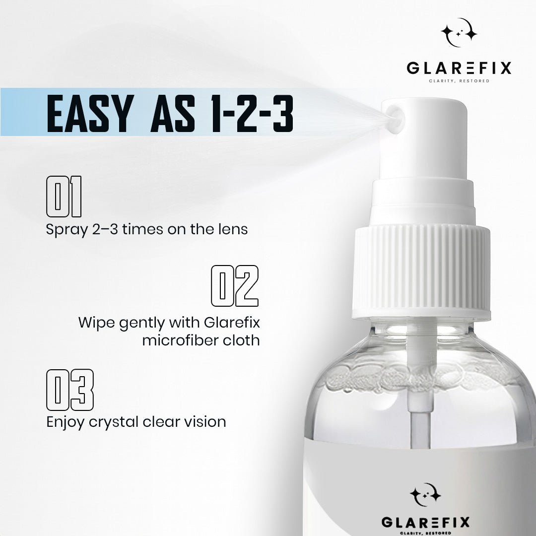 Glarefix Lens Cleaning Kit with Microfibre cloth 100 ml