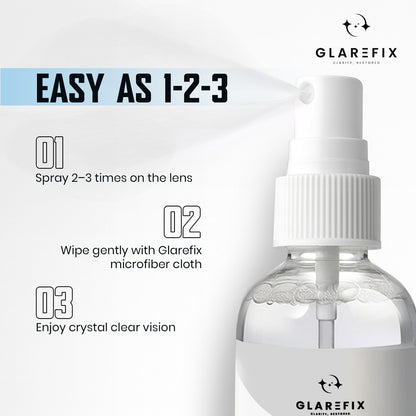 Glarefix Lens Cleaning Kit with Microfibre cloth 100 ml